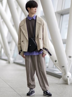 「shiki tokyo（シキトウキョウ）のアイテム（ブルゾン）」を使った、RIKUさん（メンズ・171cm）の秋コーディネート