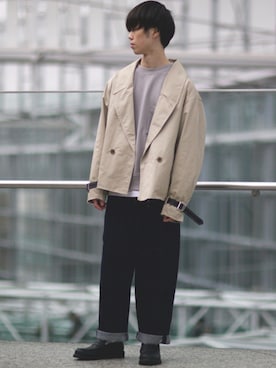 「shiki tokyo（シキトウキョウ）のアイテム（ブルゾン）」を使った、RIKUさん（メンズ・171cm）の秋コーディネート