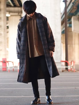 「LILL（リル）のアイテム（デニムパンツ）」を使った、RIKUさん（メンズ・171cm）の冬コーディネート