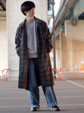 「shiki tokyo（シキトウキョウ）のアイテム（スウェット）」を使った、RIKUさん（メンズ・171cm）の冬コーディネート