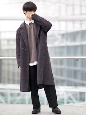 「WYM LIDNM（ウィム バイ リドム）のMILANO RIB HEAVY WEIGHT PO KNIT（ニット/セーター）」を使った、RIKUさん（メンズ・171cm）の秋コーディネート