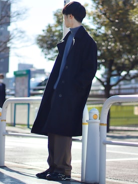 「STUDIOUS（ステュディオス）のアイテム（トップス）」を使った、RIKUさん（メンズ・171cm）の冬コーディネート