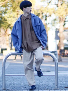 「ZIP FIVE（ジップファイブ）のアイテム（ブルゾン）」を使った、RIKUさん（メンズ・171cm）の冬コーディネート