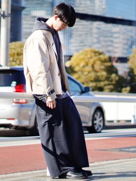 「shiki tokyo（シキトウキョウ）のアイテム（ブルゾン）」を使った、RIKUさん（メンズ・171cm）の冬コーディネート