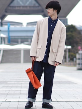 「Lui's（ルイス）のアイテム（バッグ）」を使った、RIKUさん（メンズ・171cm）の春コーディネート