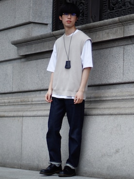 「レースアップシューズ」｜「アイテム（財布/小物）」を使った、RIKUさん（メンズ・171cm）の春コーディネート