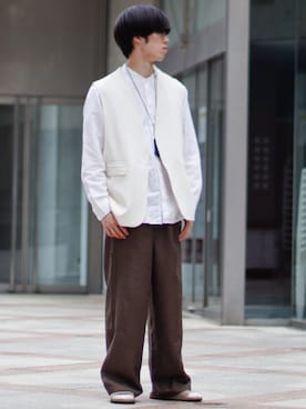 「ZIP FIVE（ジップファイブ）のアイテム（パンツ）」を使った、RIKUさん（メンズ・171cm）の春コーディネート