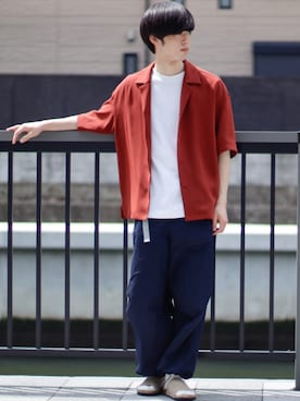 「STUDIOUS（ステュディオス）のアイテム（トップス）」を使った、RIKUさん（メンズ・171cm）の春コーディネート