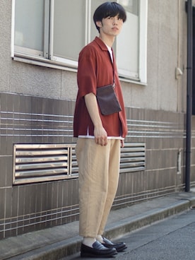 「STUDIOUS（ステュディオス）のアイテム（トップス）」を使った、RIKUさん（メンズ・171cm）の夏コーディネート
