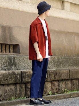 「STUDIOUS（ステュディオス）のアイテム（トップス）」を使った、RIKUさん（メンズ・171cm）の夏コーディネート