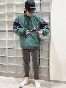 「Champion（チャンピオン）のアイテム（ナイロンジャケット）」を使った、murasaki_officialさん（メンズ・170cm）の秋コーディネート