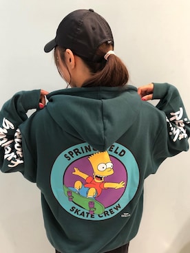 「アイテム（パーカー、グリーン系）」を使った、murasaki_officialさん（レディース・154cm）の秋コーディネート