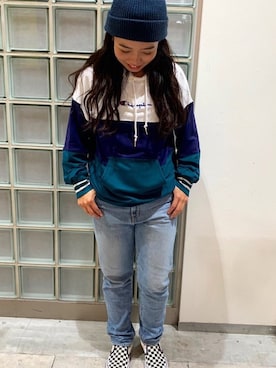 「スタッフコーデ」｜「アイテム（ニットキャップ/ビーニー）」を使った、murasaki_officialさん（レディース・154cm）の秋コーディネート