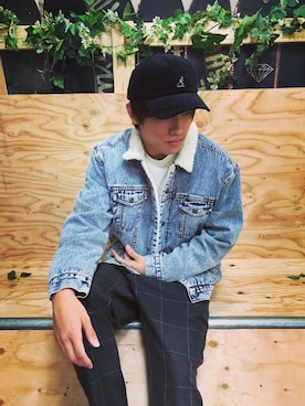 「KANGOL（カンゴール）のアイテム（キャップ）」を使った、murasaki_officialさん（メンズ・170cm）の秋コーディネート
