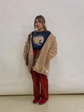 「クリスマス」｜「アイテム（その他アウター）」を使った、murasaki_officialさん（レディース・154cm）の秋コーディネート