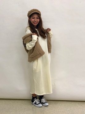 「ROXY(ロキシー)のアイテム(トップス)」を使った、murasaki_officialさん(レディース・153cm)の冬コーディネート