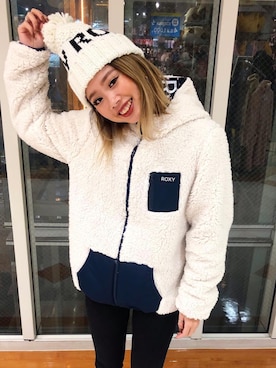 「ROXY（ロキシー）のアイテム（ジャケット/アウター）」を使った、murasaki_officialさん（レディース・158cm）の冬コーディネート