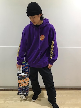 「SANTA CRUZ（サンタクルーズ）のアイテム（トップス）」を使った、murasaki_officialさん（メンズ・170cm）の冬コーディネート