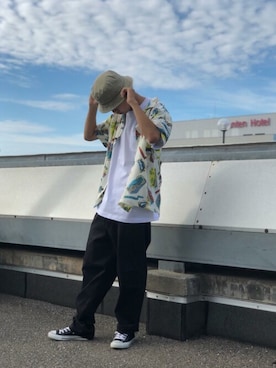 「DEAR LAUREL（ディアローレル）のアイテム」を使った、murasaki_officialさん（メンズ・173cm）の夏コーディネート