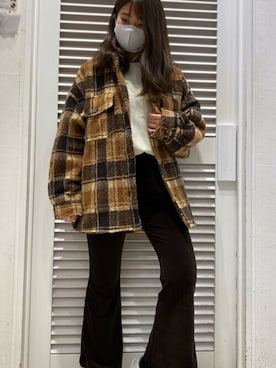 「スタッフコーデ」｜「アイテム（その他アウター）」を使った、murasaki_officialさん（レディース・160cm）の秋コーディネート