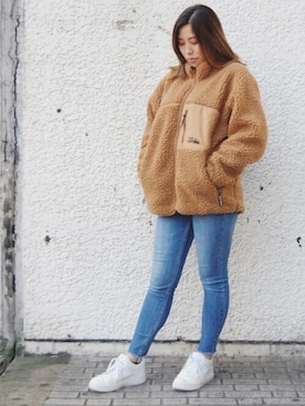 「FIRST DOWN（ファーストダウン）のアイテム（ブルゾン）」を使った、murasaki_officialさん（レディース・165cm）の秋コーディネート