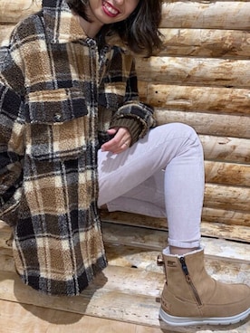 「スタッフコーデ」｜「アイテム（その他アウター）」を使った、murasaki_officialさん（レディース・160cm）の冬コーディネート