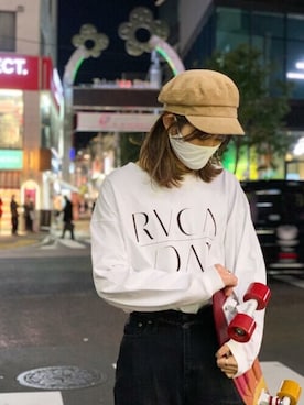 「RVCA（ルーカ）のアイテム」を使った、murasaki_officialさん（レディース・158cm）の冬コーディネート