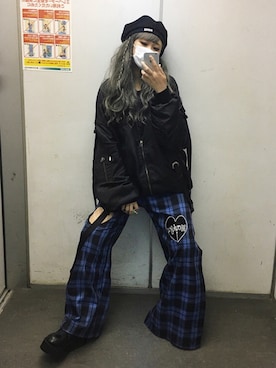 「mode」｜「アイテム（帽子）」を使った、M E Iさん（レディース・162cm）の春コーディネート