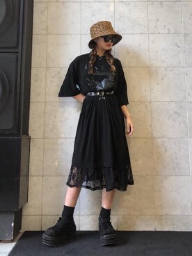 「パンクコーデ」｜「アイテム（ワンピース/ドレス）」を使った、M E Iさん（レディース・162cm）の春コーディネート