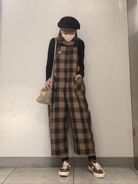 「HYSTERIC GLAMOUR（ヒステリックグラマー）のアイテム（オールインワン・サロペット）」を使った、M E Iさん（レディース・162cm）の秋コーディネート