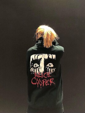 「ロックコーデ」｜「アイテム（スウェット）」を使った、M E Iさん（レディース・162cm）の冬コーディネート