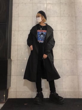 「ロックコーデ」｜「アイテム（その他アウター）」を使った、M E Iさん（レディース・162cm）の春コーディネート