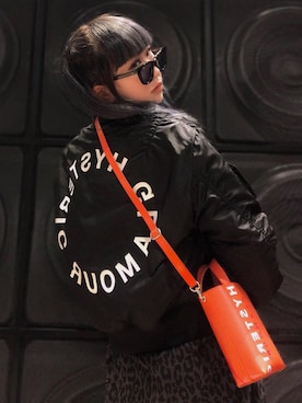 「ロックコーデ」｜「アイテム（MA-1）」を使った、M E Iさん（レディース・162cm）の秋コーディネート