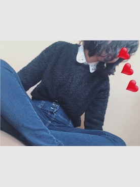 「ハイウェストデニム」｜key☆:)さん（レディース・161cm）の春コーディネート