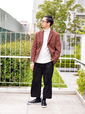 「tk.TAKEO KIKUCHI」｜「アイテム（スリッポン）」を使った、MASUさん（メンズ・173cm）の春コーディネート