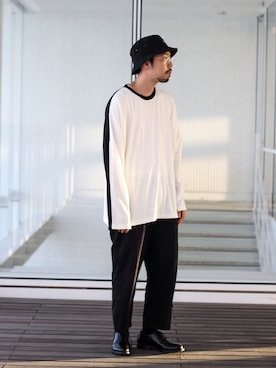 「tk.TAKEO KIKUCHI（ティーケータケオキクチ）のアイテム（帽子）」を使った、MASUさん（メンズ・173cm）の夏コーディネート