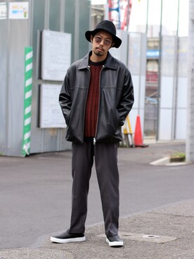 「tk.TAKEO KIKUCHI」｜「アイテム（スリッポン）」を使った、MASUさん（メンズ・173cm）の秋コーディネート