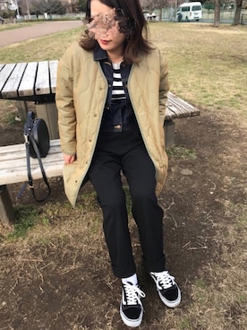 「キルティングコート」｜Ayumi0720さん（レディース・156cm）の春コーディネート