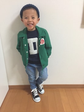 「baby ampersand（ベビーアンパサンド）のアイテム」を使った、3taさん（キッズ・100cm）の冬コーディネート