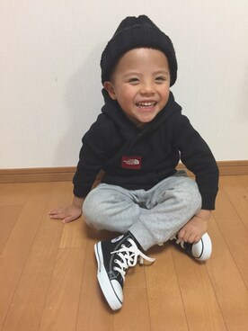 「baby ampersand（ベビーアンパサンド）のアイテム」を使った、3taさん（キッズ・100cm）の冬コーディネート