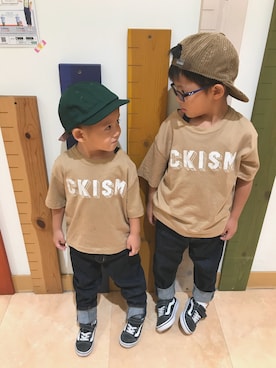 「CKISM（キズム）のアイテム」を使った、3taさん（キッズ・100cm）の秋コーディネート