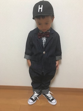 「七五三」｜「アイテム（セットアップ）」を使った、3taさん（キッズ・100cm）の秋コーディネート