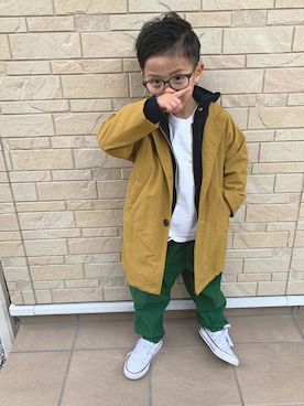 「息子」｜「アイテム（ジャケット/アウター）」を使った、3taさん（キッズ・100cm）の春コーディネート
