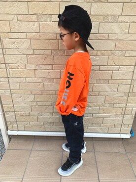 「IN THE HOUSE（インザハウス）のアイテム」を使った、3taさん（キッズ・100cm）の秋コーディネート