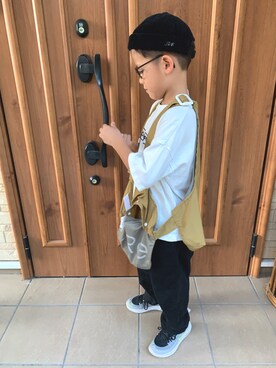 「こども ビームス（コドモビームス）のアイテム（ベスト）」を使った、3taさん（キッズ・120cm）の秋コーディネート