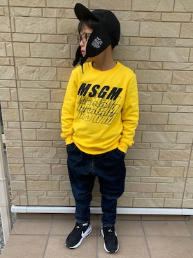 「MSGM（エムエスジーエム）のアイテム（トップス）」を使った、3taさん（キッズ・120cm）の冬コーディネート