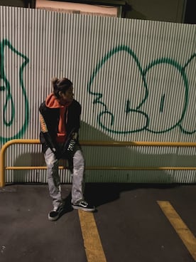 「A BATHING APE（アベイシングエイプ）のアイテム（MA-1）」を使った、ポコパンさん（メンズ・171cm）の冬コーディネート