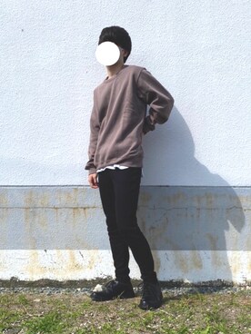 「GU（ジーユー）のアイテム（タンクトップ、ホワイト系）」を使った、ピエロさん（メンズ・168cm）の秋コーディネート