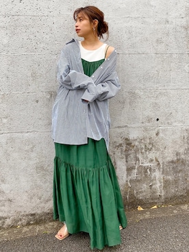 「クレドナ」｜「アイテム（ワンピース/ドレス）」を使った、YURIさん（レディース・155cm）の春コーディネート