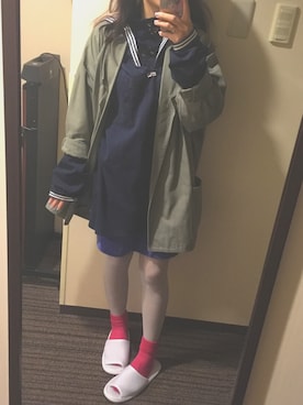 「ベロアスカート」｜「アイテム（チェスターコート）」を使った、まめみちゃんさん（レディース・152cm）の春コーディネート